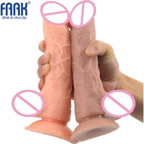 FAAK Skin Feel Penis dildos For Woman G Spot Massage Masturbator Realistic Dildo Anal Plug Adult Sex Toys For Couple Lesbian Men