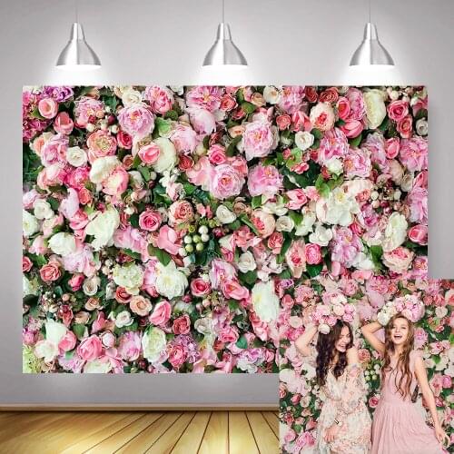 Wedding Rose Wall Party Selfie Backdrop Photography Floral Bridal Shower Photo Background Flowers Portrait Photocall Backdrops