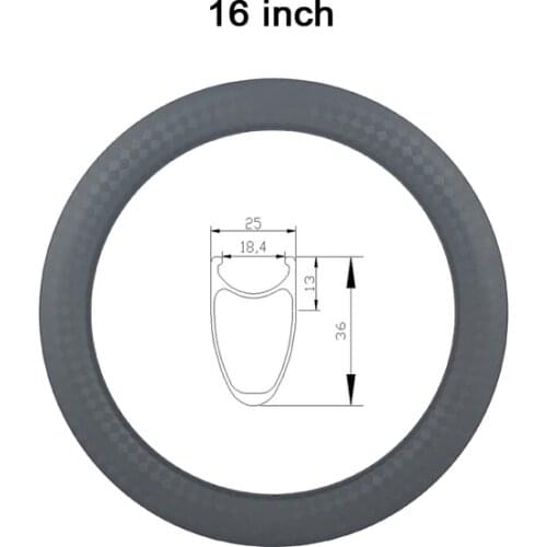 16er 36mm x 25mm Width Clincher BMX Bicycle Rim Motocross 16 Inch 305 ERD 253mm For Freestyle Carbon Wheel 16'' Folding Bike