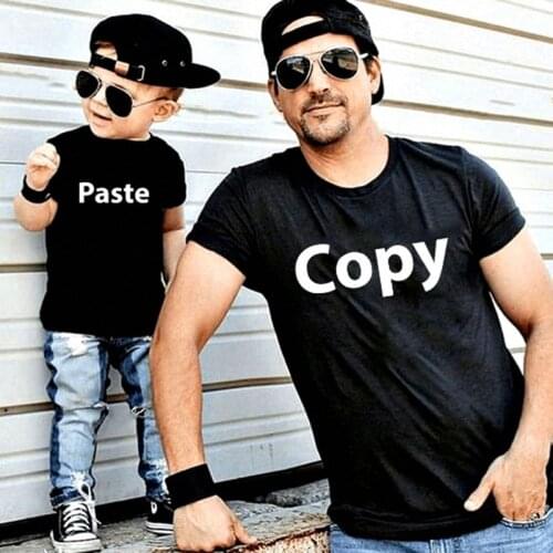 Copy and Paste Summer Family Matching Outfits Babe Daddy Kid Son Baby T-Shirt Shirts Family Clothes Child Tees Letter Print Tops
