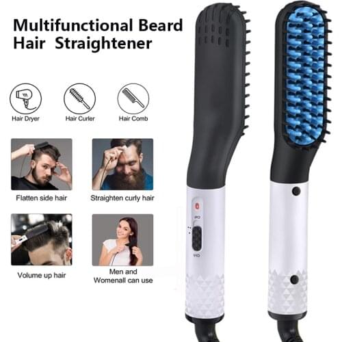 Multifunctional Men Beard Straightener Hair Combs Brush Hot Comb Quick Hairs Curler Iron Straightening Woman Styling Tools