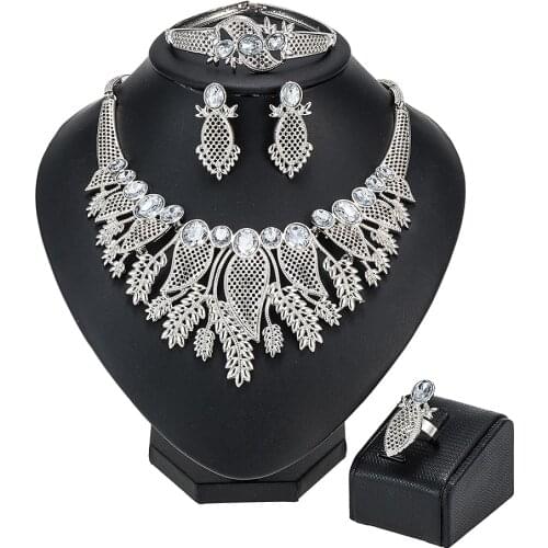 MUKUN New Fashion Necklace Earrings Set Wedding Bride Bridesmaid Exquisite Luxury Jewelry Accessories Women Attending Banquet