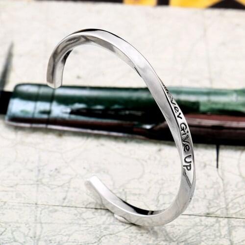 BEIER Steel C Shaped Bangle Bracelets Fashion Titanium Steel Cuff Bangle for Man Women Type C twisted Bangle Bracelets BRG-020