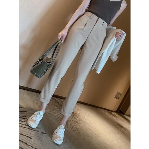 Spring and Summer New Korean Version of the High-waisted Multi-color Casual Nine-point Pants Womens Drape Pipe Harlan Pants