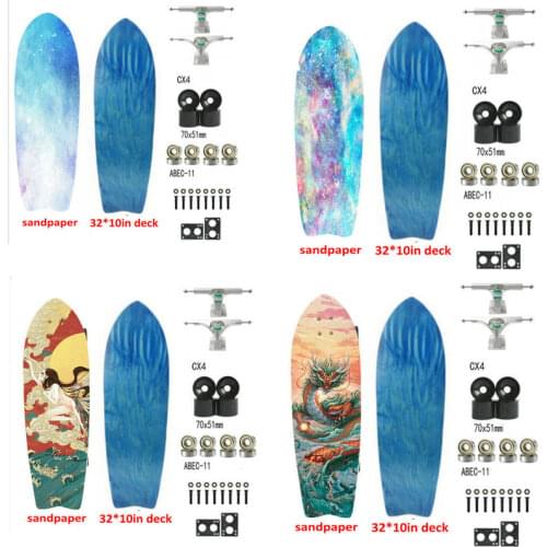 New Blue Land Surf Skateboard Professional Skates Skateboard For Riding Big Fish Board 32in Surfskate CX4 Bridge Skateboards