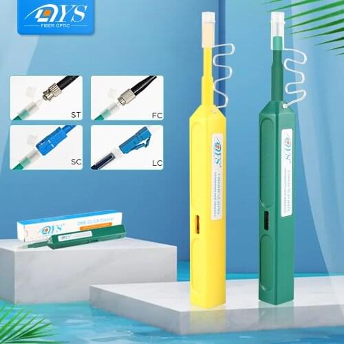 50PCS LC/SC/FC/ST/MU/E2000 One Click Cleaning Tool 1.25mm 2.5mm Cleaning Pen 800 Cleans Fiber Optic Cleaner