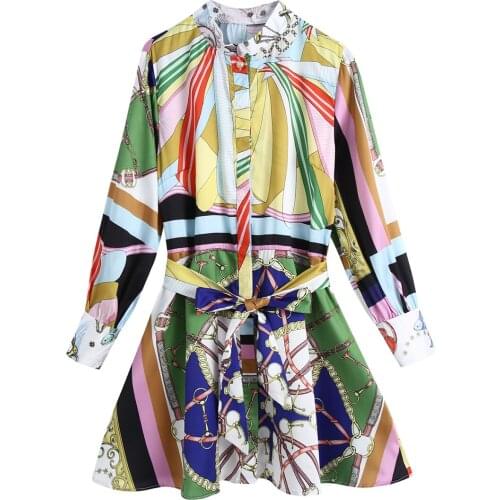 Basics Shirt Collar Long Sleeve Midi Floral Dresses DLQZ220