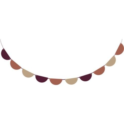 Brown Khaki Hanging Decorationr Round String Flag Garland Kids Chambre Enfant Room Decoration Home Party Wedding Wall Decor