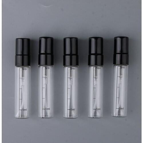 5Pcs/set Empty 5ml Refillable Perfume Bottles Pump Spray Tube Glass Vials