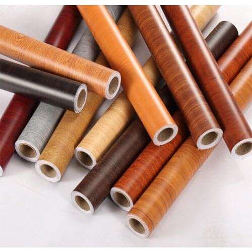 Pvc wood pattern waterproof self-adhesive wallpaper wardrobe cupboard old room door furniture renovation decorative stickers