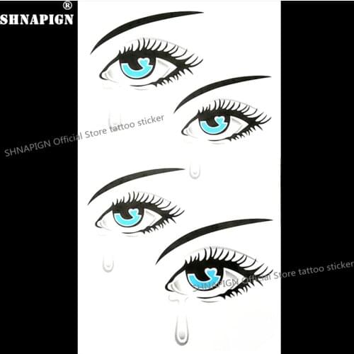 SHNAPIGN Watering eyes Temporary Body Art Flash Tattoo Sticker 10*17cm Waterproof Henna Fake Car Styling Wall Tattoo Sticker