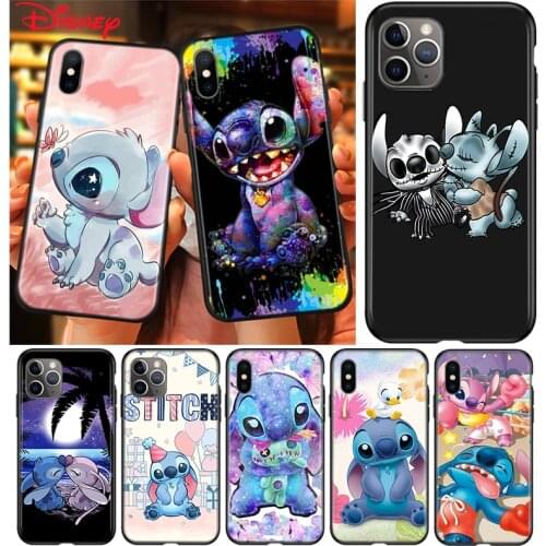 Silicone Black Cover Lilo Stitch Cartoon For Apple IPhone 12 Mini 11 Pro XS MAX XR X 8 7 6S 6 Plus 5S SE Phone Case