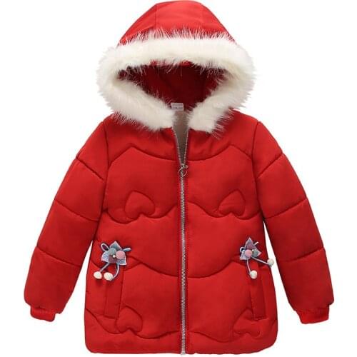 Autumn Winter Warm Jackets For Girls Coats For Jackets Baby Girls Jackets Kids Hooded Outerwear Coat Children Clothes Age 3-5 Y
