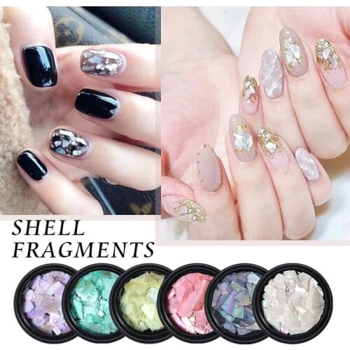 New 12 Colors Pretty Abalone Shell Piece 3D Charm Nail Art Decorations Slice DIY Beauty Nail Decals Manicure Decoration Jewelry