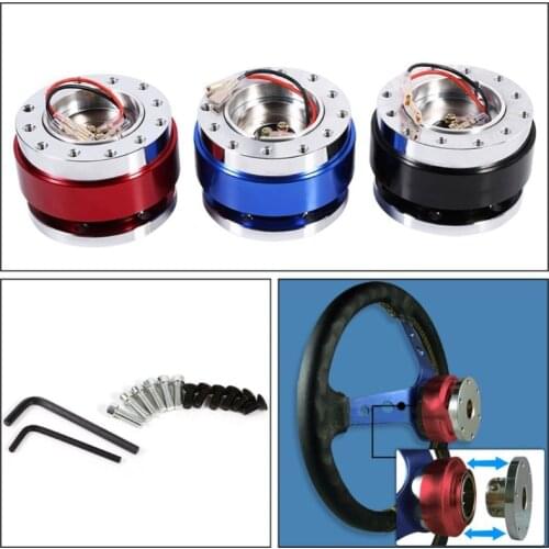 Universal 6 Hole Steering Wheel Snap off Hub Adapter Auto Quick Release Aluminum Alloy Refit Device Kit