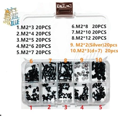 200p M2*2/3/4/5/6/7/8/10/12 Cm flat head Laptop Notebook Computer Screws Mobile notebook cruciform slot cross recessed screw Kit