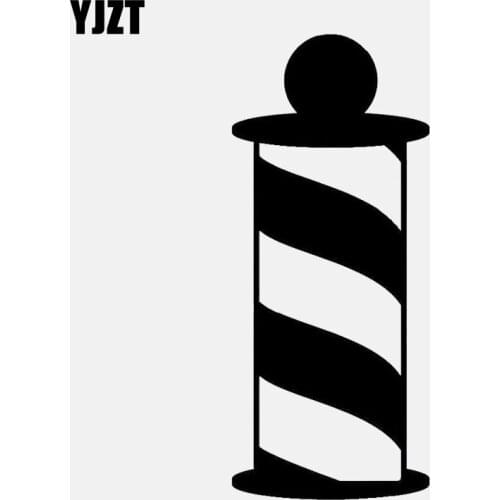 YJZT 7.3CM*17.2CM High Quality Barber Shop Haircut Shave Vinyl Car Sticker Black/Silver C22-0009