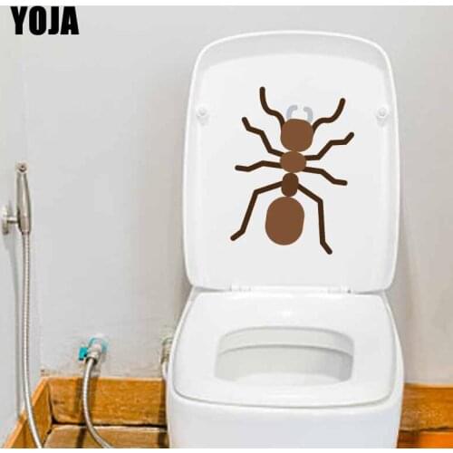 YOJA 15.9X22CM Funny Pattern Bedroom Home Decor Wall Sticker Toilet Decal Cartoon Brown Spider T5-1236