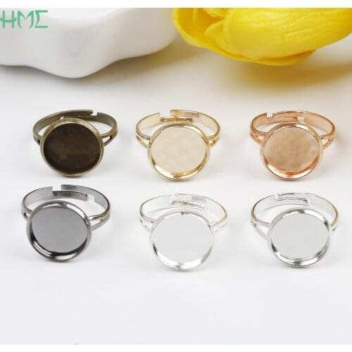 Hairpin Hair Clip Adjustable Blank Ring Blank Base Bezels for 12mm Cabochons Cameo Set DIY Ring Hair Ornaments Jewelry Making