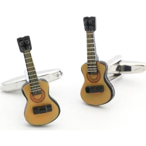 10pairs/lot Musical Instrument Cufflinks Rocky Guitar Design Cuff Links Shirt Buttons Stud Mens Gift Fashion Jewelry