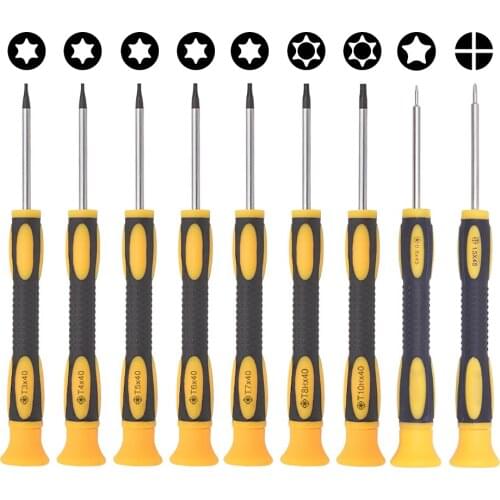 Yellow Handle CR-V Screw Driver 0.8 Pentalobe 1.5 Phillips T3 T4 T5 T6 T7 T8 T8H T10 T10H With Hole Torx Screwdriver Wholesale