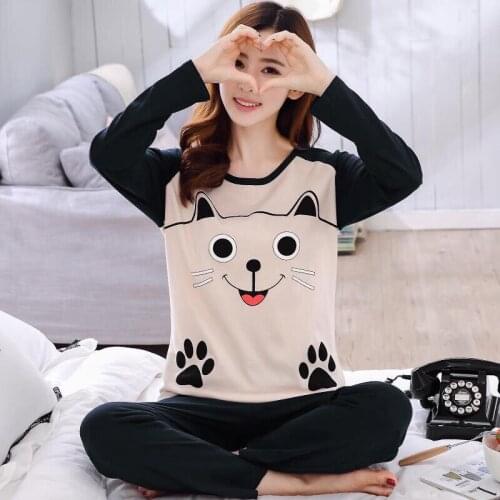 Ladies Home Service Suit Pajama Sets Trousers Fashion New Cute O-Neck Casual Suit