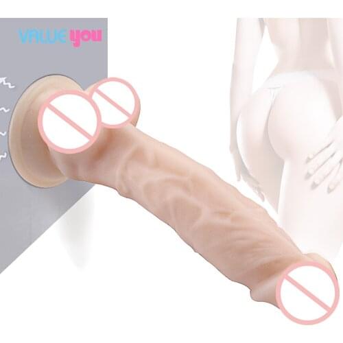 Flesh-colored female dildo liquid silicone simulation penis single and double hardness male penis female masturbation device