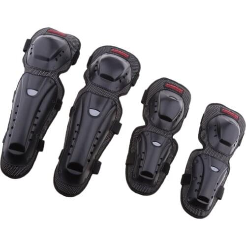 1 Set Motorcycle Cycling Breathable Anti-slip Elbow and Knee Pads Knee Brace Support Protector Guard Black