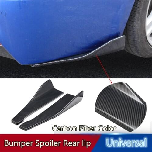 1Pair Universal 48cm Carbon Fiber Color Car Bumper Spoiler Rear Lip Angle Splitter Diffuser Anti-crash modified