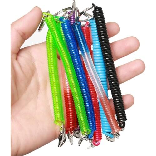 1PC Colorful Tactical Retractable Phone Spring Elastic Rope Airsoft Anti-Lost Keychain Outdoor Hiking Camping Security Gear Tool