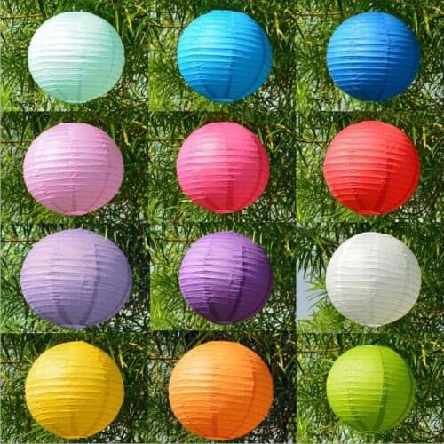 10pcs/lot 12 inch 30cm Round Chinese Paper Lantern for Birthday Wedding Decoration Party Decor Gift Craft DIY Toy for Children
