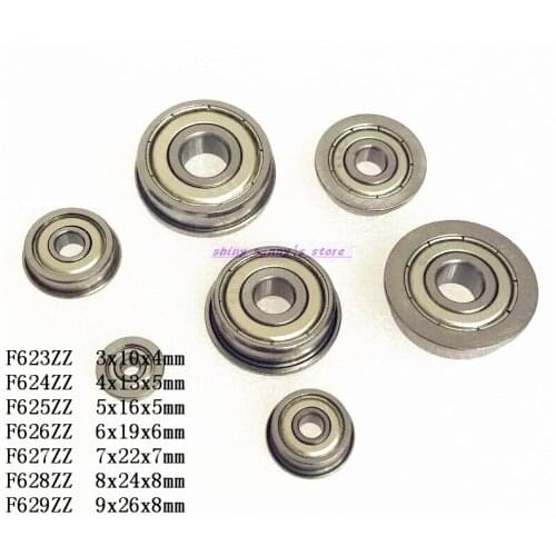 12-35pcs/Lot F623ZZ , F624ZZ , F625ZZ , F626ZZ , F627ZZ , F628ZZ , F629ZZ Flange Bearing Deep Groove Ball Bearing Brand New