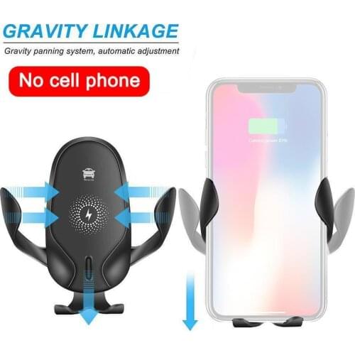 15W QI Wireless Car Charger Gravity Clamping Phone Fast Charging Holder Stand R0Z5