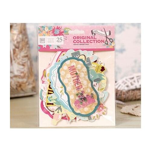 25pcs spring life Foil Gold Paper SD Die Cut paper for DIY Scrapbooking Card Making Crafts /photo album Decoration