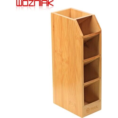 2UUL ST01 Bamboo storage rack Screwdriver Tweezers Solder Paste Woodiness Storage Box Desktop Grooming Toolbar