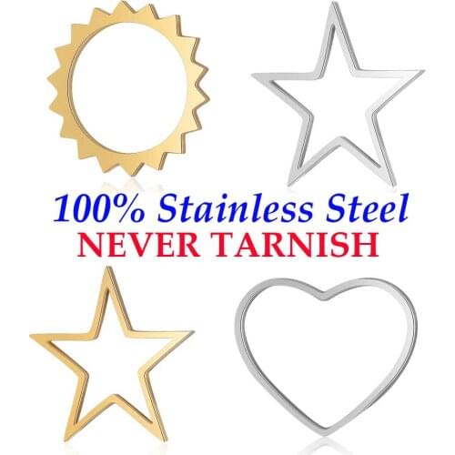 5 Pieces Hollow Star Heart Sun Connector Wholesale 100% Stainless Steel Real 316 Steel DIY Connector Charms DIY Jewelry Charms