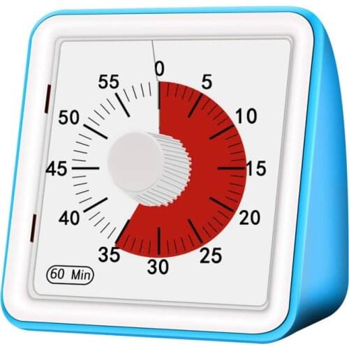 60 Minutes Silent Visual Analog Student Classroom Kitchen Timer Countdown Cooking Management Tools Home Adults Adjustable 2021