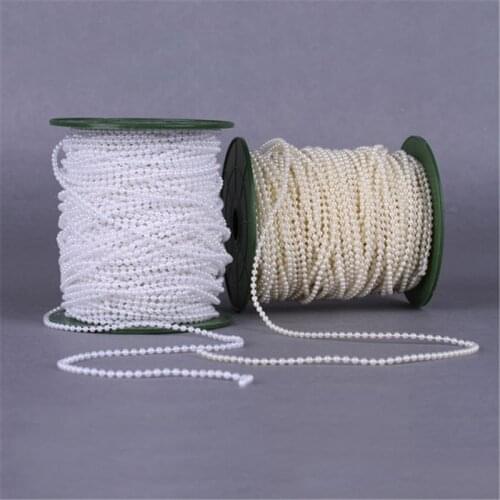 Free Shipping 5Meters/Lot 3mm Craft Imitation Pearl Beads Cotton Line Chain For DIY Wedding Party Decoration Party