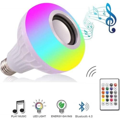 DZLST Bluetooth Speaker Smart LED Bulb 24 Key Remote Control Music Bulb 12W Smart Dimmable Colorful Bluetooth Music Bulb
