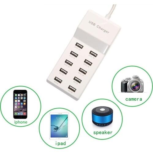 10 Ports Fast Charge 5V/10A 60W Fast USB Charging Desktop Mobile Phone Charger Adapter EU / US Plug For iPhone for Samsung UM