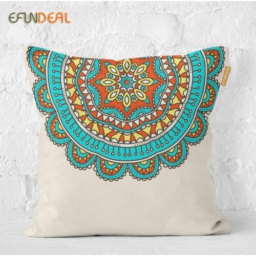 Home Decorative Cushion Cover Vintage Ethnic Floral Mandala Cushions Case Pillow Case Home Decor 45x45cm/55x55cm/60x60cm