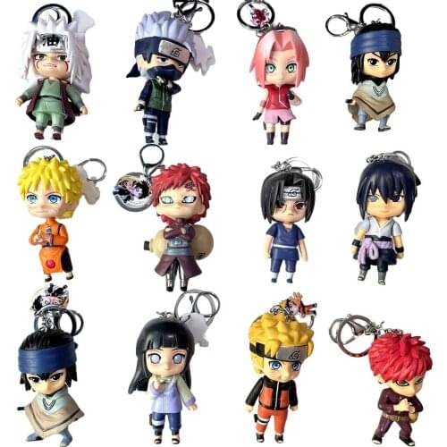 Anime Naruto Keychain NARUTO Figures Manga Uchiha Sasuke Hatake Uzumaki Kakashi Action Figure Accessories Pendant Kids Toys Gift