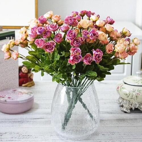 1 Bouquet Artificial 27 Heads Fake Roses Faux Silk Flowers Home Party Decor Fashion
