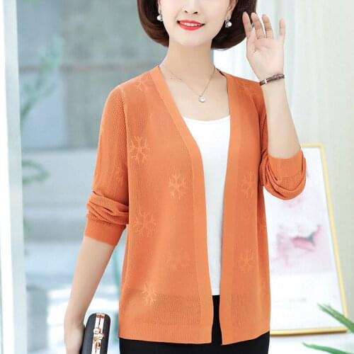 Plus Size Womens Cardigan Fashion 2021 Spring Long Sleeve Sweater Coat Solid Open Stitch Loose Casual Knitted Outwear Y636