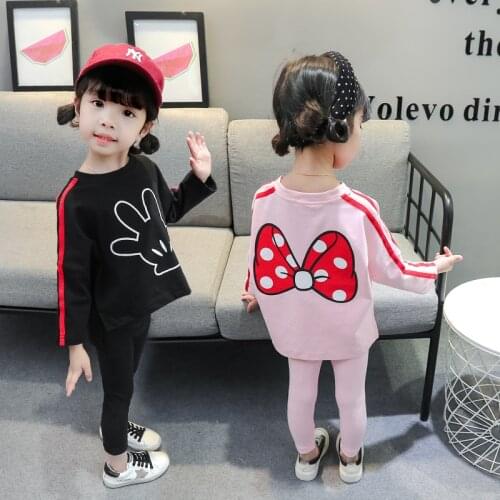 Cute Cartoon Baby Girls Clothing Sets Autumn Fashion Sweatshirt And Leggings Little Princess Suit 1 2 3 4 5 Years Kids Clothes