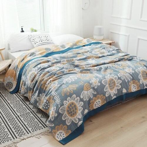 Air Conditioner Quilt Bedding Coverlet Lightweight Soft Summer Cotton Towel Blanket for Travel Sofa Office