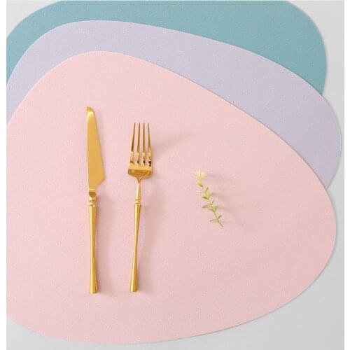 Placemat Table Mat Tableware Pad Waterproof Heat Insulation Non-Slip Placemat Soft Washable Bowl Coaster Table Decoration