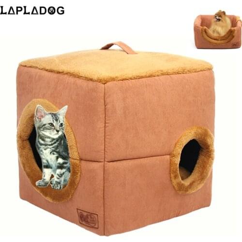 LAPLADOG 2 Uses Multifuctional Dog House Nest With Mat Foldable Cat Bed For Small Dogs Travel Pet Bed Bag Animal Sleep Sofas