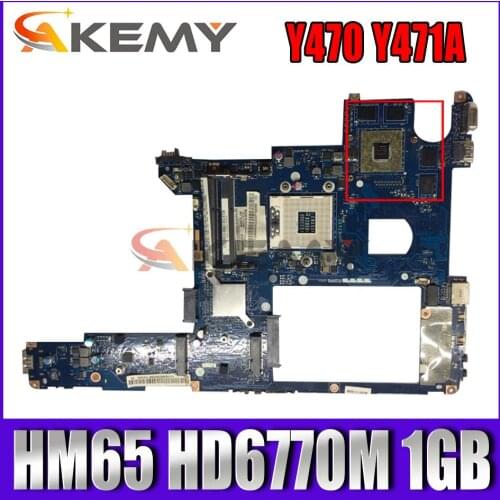Laptop Motherboard for Lenovo Y470 Y471A LA-6884P HM65 DDR3 HD6770M 1GB graphics card 100% tested Fully