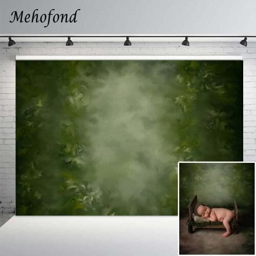 Mehofond Gradient Vintage Green Solid Color Photography Backdrop Spring Newborn Baby Shower Portrait Photophone Background Props